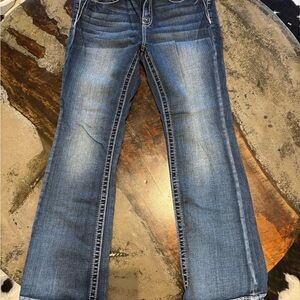 Miss Me Blue Boot Cut Jeans with Vintage-Inspired Wash